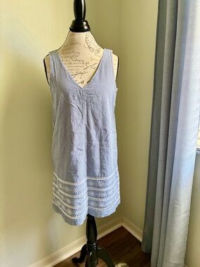 Vineyard Vines Seersucker and Embroidered Sleeveless Shift Dress